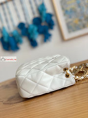 Chanel Hobo Handbag Lambskin Leather White AS3476 17x23x7cm - 5