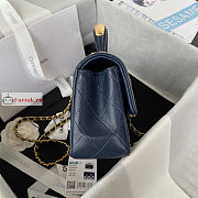 Chanel Mini Flap Bag With Top Handle Navy Blue AS2431 20x12x6cm - 6