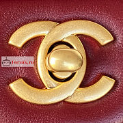 Chanel Mini Flap Bag With Top Handle Burgundy AS2431 20x12x6cm - 6