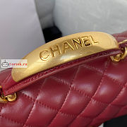 Chanel Mini Flap Bag With Top Handle Burgundy AS2431 20x12x6cm - 4