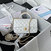 Chanel Mini Flap Bag With Top Handle White AS2431 20x12x6cm - 1