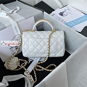 Chanel Mini Flap Bag With Top Handle White AS2431 20x12x6cm - 6