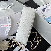 Chanel Mini Flap Bag With Top Handle White AS2431 20x12x6cm - 5