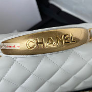 Chanel Mini Flap Bag With Top Handle White AS2431 20x12x6cm - 3