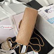 Chanel Mini Flap Bag With Top Handle Beige AS2431 20x12x6cm - 6