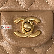 Chanel Mini Flap Bag With Top Handle Beige AS2431 20x12x6cm - 5