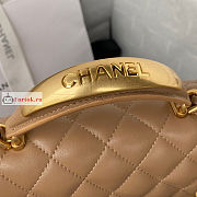 Chanel Mini Flap Bag With Top Handle Beige AS2431 20x12x6cm - 2