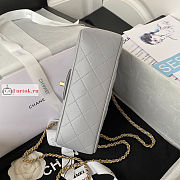 Chanel Mini Flap Bag With Top Handle Gray AS2431 20x12x6cm - 2