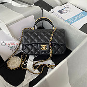 Chanel Mini Flap Bag With Top Handle Black AS2431 20x12x6cm - 1