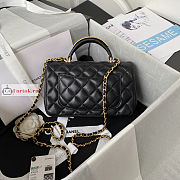 Chanel Mini Flap Bag With Top Handle Black AS2431 20x12x6cm - 6