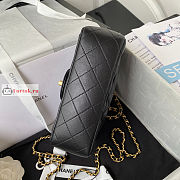 Chanel Mini Flap Bag With Top Handle Black AS2431 20x12x6cm - 5