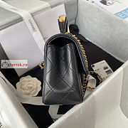 Chanel Mini Flap Bag With Top Handle Black AS2431 20x12x6cm - 3