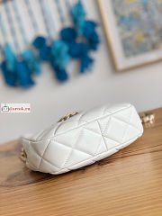 Chanel Small Hobo Handbag Lambskin Leather White AS3475 12.5x19x6.5xcm - 6