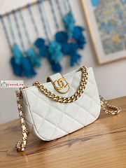 Chanel Small Hobo Handbag Lambskin Leather White AS3475 12.5x19x6.5xcm - 4