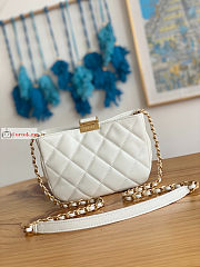 Chanel Small Hobo Handbag Lambskin Leather White AS3475 12.5x19x6.5xcm - 3