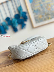 Chanel Small Hobo Handbag Lambskin Leather Grey AS3475 12.5x19x6.5xcm - 5