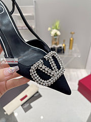 Valentino VLogo Signature Slingback Pump In Satin Black  - 3