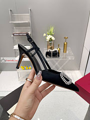 Valentino VLogo Signature Slingback Pump In Satin Black  - 2