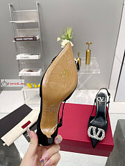 Valentino VLogo Signature Slingback Pump In Satin Black  - 5