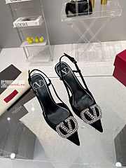 Valentino VLogo Signature Slingback Pump In Satin Black  - 6