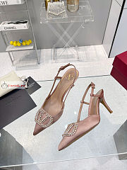 Valentino VLogo Signature Slingback Pump In Satin Beige - 1