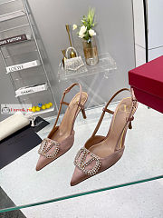 Valentino VLogo Signature Slingback Pump In Satin Beige - 3