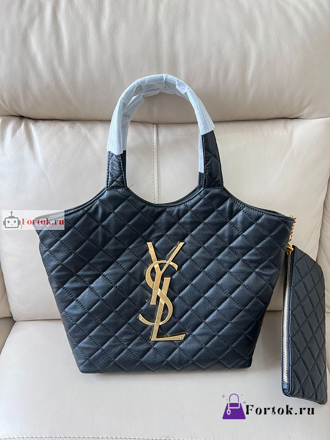Ysl Medium Icare Maxi Shopping Bag Black 30×27×7cm - 1