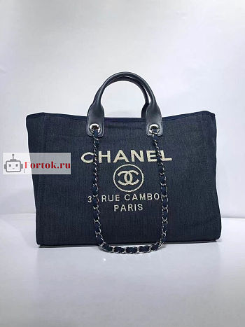 Chanel Shopping Bag Dark Denim A68046 38cm