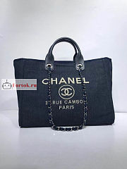 Chanel Shopping Bag Dark Denim A68046 38cm - 4
