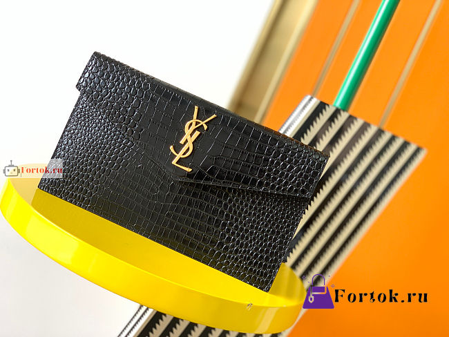 Ysl Uptown Pouch In Crocodile Embossed Black 565739 27×16×2cm  - 1