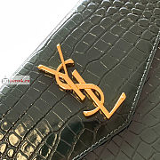 Ysl Uptown Pouch In Crocodile Embossed Green 565739 27×16×2cm  - 6