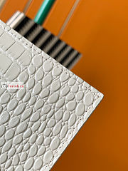 Ysl Uptown Pouch In Crocodile Embossed White 565739 27×16×2cm  - 3