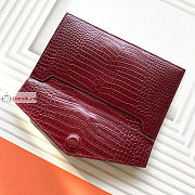 Ysl Uptown Pouch In Crocodile Embossed Rouge Red 565739 27×16×2cm  - 5