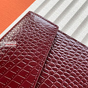 Ysl Uptown Pouch In Crocodile Embossed Rouge Red 565739 27×16×2cm  - 4