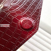 Ysl Uptown Pouch In Crocodile Embossed Rouge Red 565739 27×16×2cm  - 3
