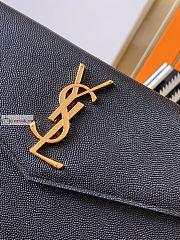 Ysl Uptown Pouch In Grained Leather Black 565739 27×16×2cm - 4