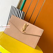 Ysl Uptown Pouch In Grained Leather Beige 565739 27×16×2cm - 1