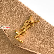 Ysl Uptown Pouch In Grained Leather Beige 565739 27×16×2cm - 4