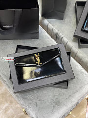 Ysl Uptown Pouch In Patent Leather Black 565739 27×16×2cm - 1