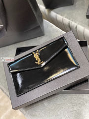 Ysl Uptown Pouch In Patent Leather Black 565739 27×16×2cm - 2