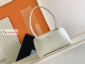 Prada Small Handbag In Leather White 1BA368 25x13x13.5cm