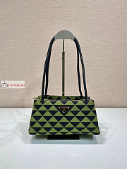 Prada Small Handbag In Fabric Green/Black 1BA368 25x13x13.5cm - 1
