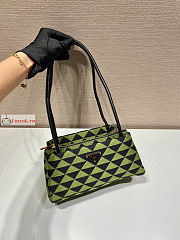 Prada Small Handbag In Fabric Green/Black 1BA368 25x13x13.5cm - 6