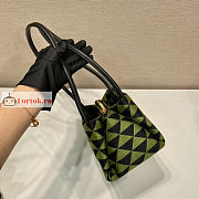Prada Small Handbag In Fabric Green/Black 1BA368 25x13x13.5cm - 4