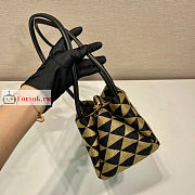 Prada Small Handbag In Fabric Beige/Black 1BA368 25x13x13.5cm - 4