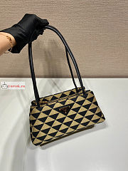 Prada Small Handbag In Fabric Beige/Black 1BA368 25x13x13.5cm - 3