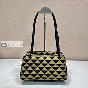 Prada Small Handbag In Fabric Beige/Black 1BA368 25x13x13.5cm - 2