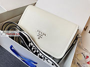 Prada Shoulder Bag In Grained Leather White 1BD314 15.5x9x23cm - 4