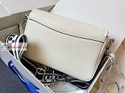 Prada Shoulder Bag In Grained Leather White 1BD314 15.5x9x23cm - 3