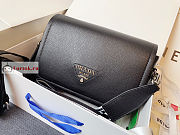 Prada Shoulder Bag In Grained Leather Black 1BD314 15.5x9x23cm - 2